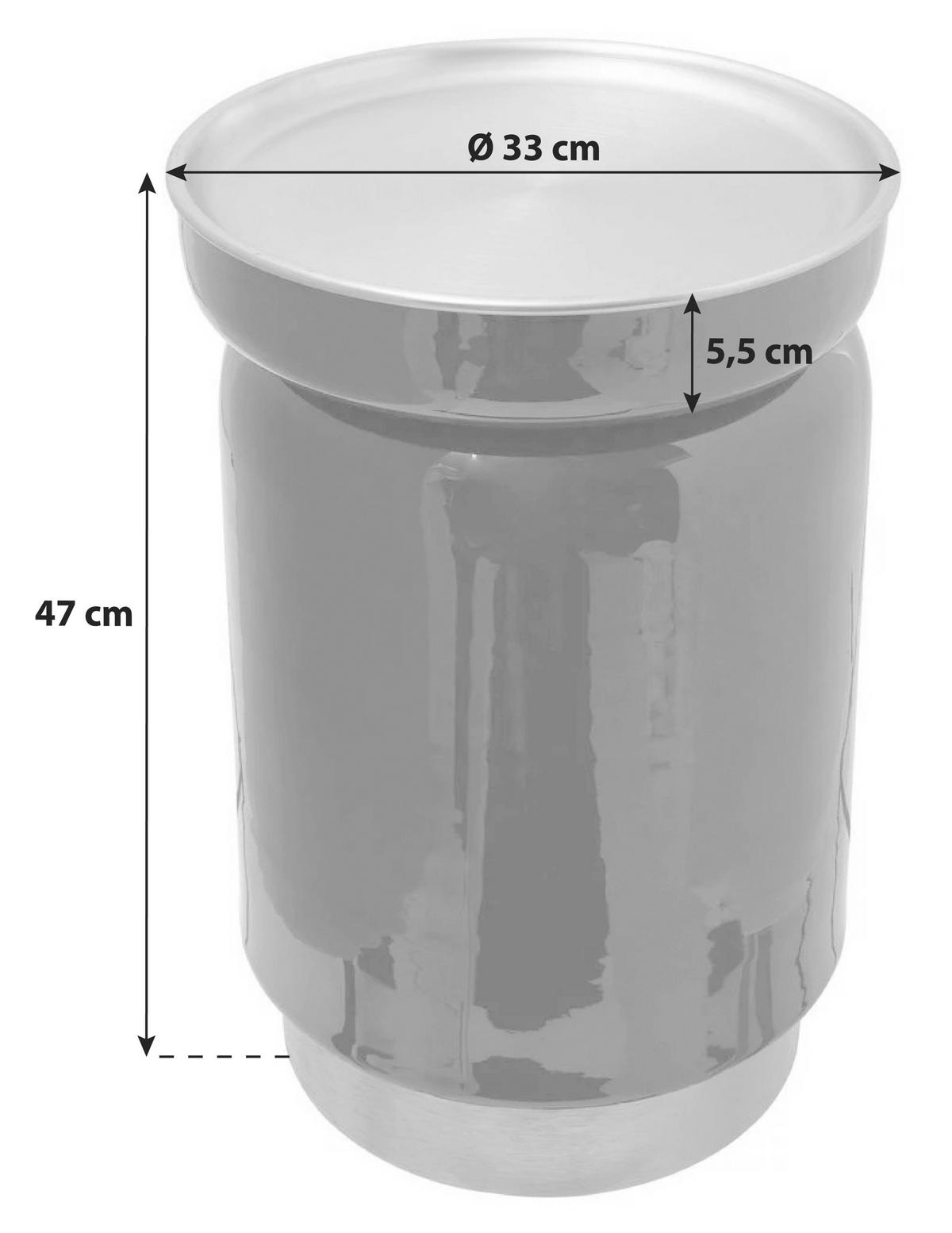 BEISTELLTISCH in Metall 32/32/47 cm  - Anthrazit/Silberfarben, Trend, Metall (32/32/47cm) - Kayoom