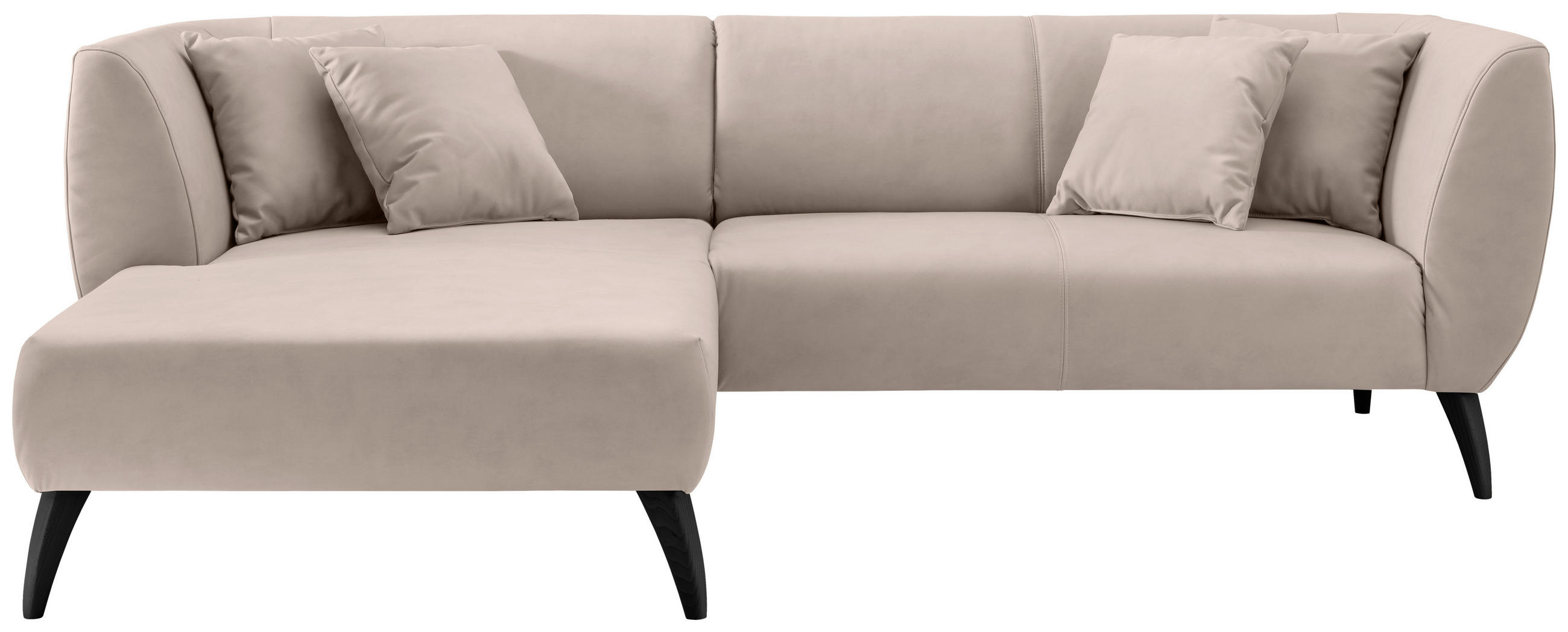ECKSOFA in Lederlook Beige  160/264 cm  - Beige/Schwarz, MODERN, Holz/Textil (160/264cm) - Livetastic