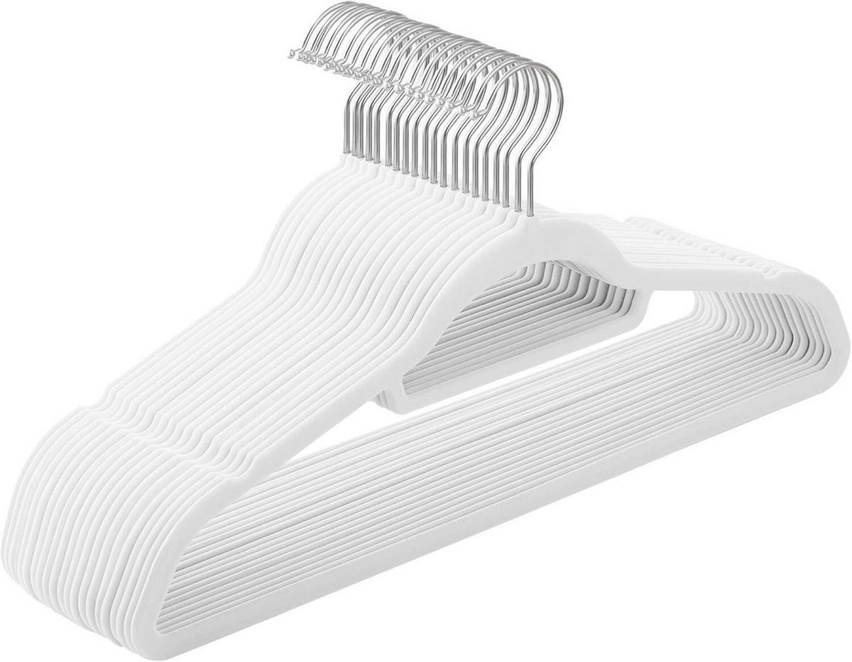 KLEIDERBÜGELSET 42,7 cm Kunststoff, Textil  - Weiß, Basics, Kunststoff/Textil (42,7cm)