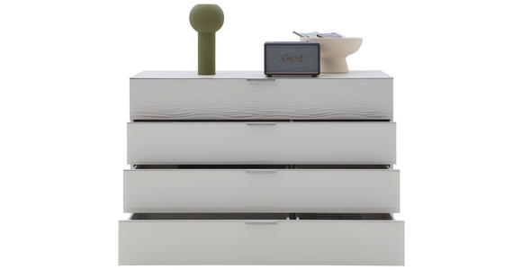 KOMMODE in 121/82/42 cm - Chromfarben/Champagner, Design, Glas/Holzwerkstoff (121/82/42cm) - Dieter Knoll