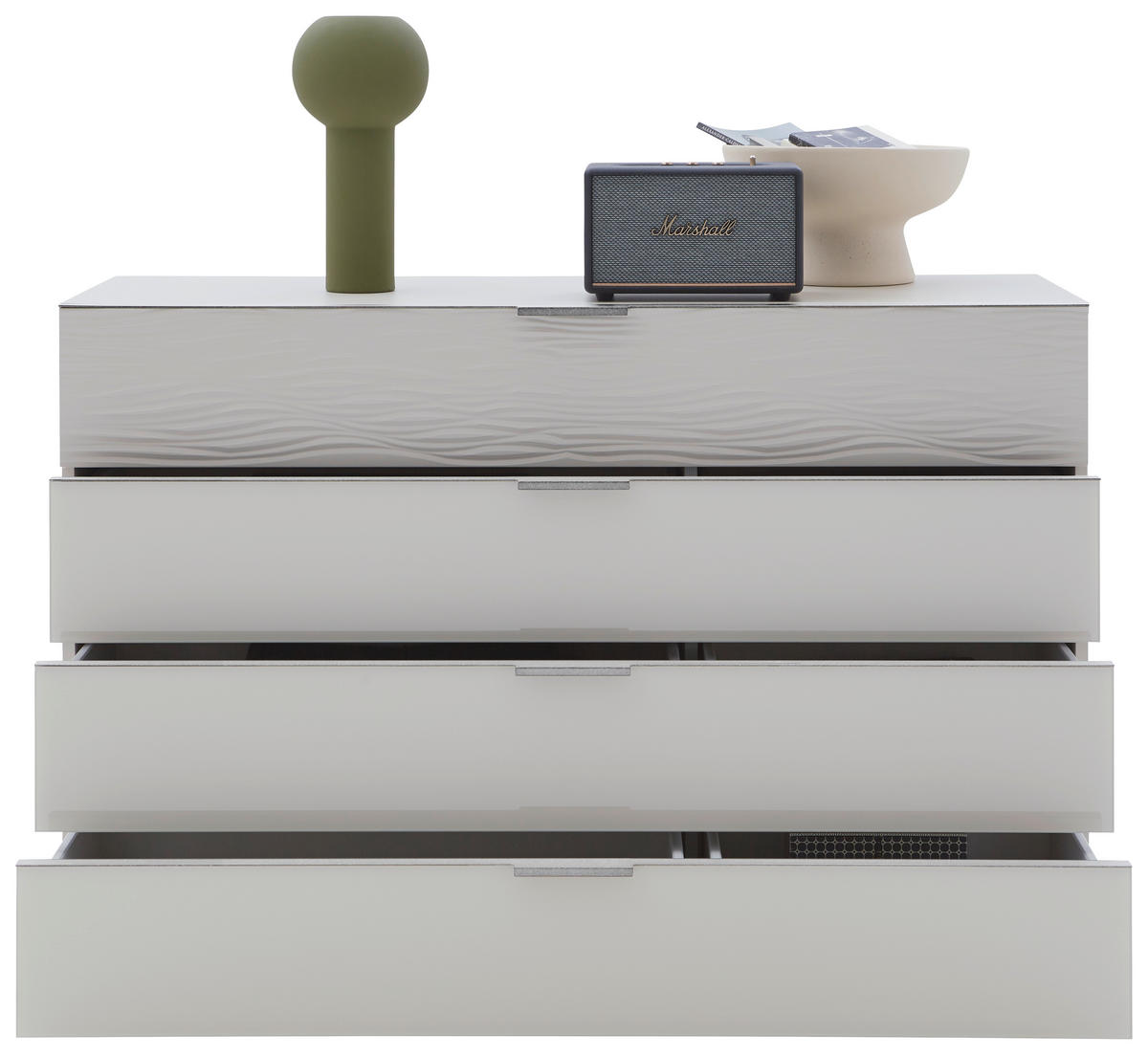 KOMMODE  in 121/82/42 cm  - Chromfarben/Champagner, Design, Glas/Holzwerkstoff (121/82/42cm) - Dieter Knoll
