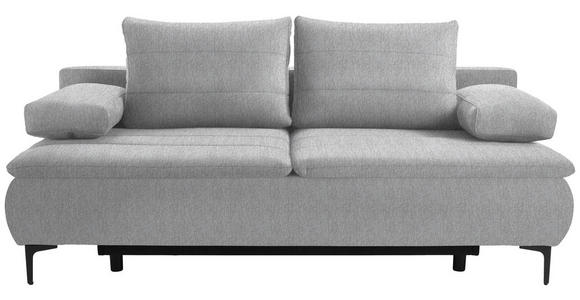BOXSPRINGSOFA in Webstoff Hellgrau  - Hellgrau/Schwarz, KONVENTIONELL, Textil/Metall (204/93/100cm) - Novel
