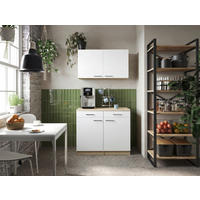 BUFFET 100/200/60 cm  in Weiß, Eichefarben  - Eichefarben/Silberfarben, Basics, Holzwerkstoff/Metall (100/200/60cm) - Respekta