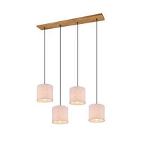 HÄNGELEUCHTE Elmau 100/20/150 cm   - Braun/Weiß, Natur, Textil/Metall (100/20/150cm) - Trio Leuchten