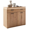 KOMMODE  in 100/91/42 cm  - Eiche Bianco/Schwarz, Natur, Holzwerkstoff/Kunststoff (100/91/42cm) - Linea Natura