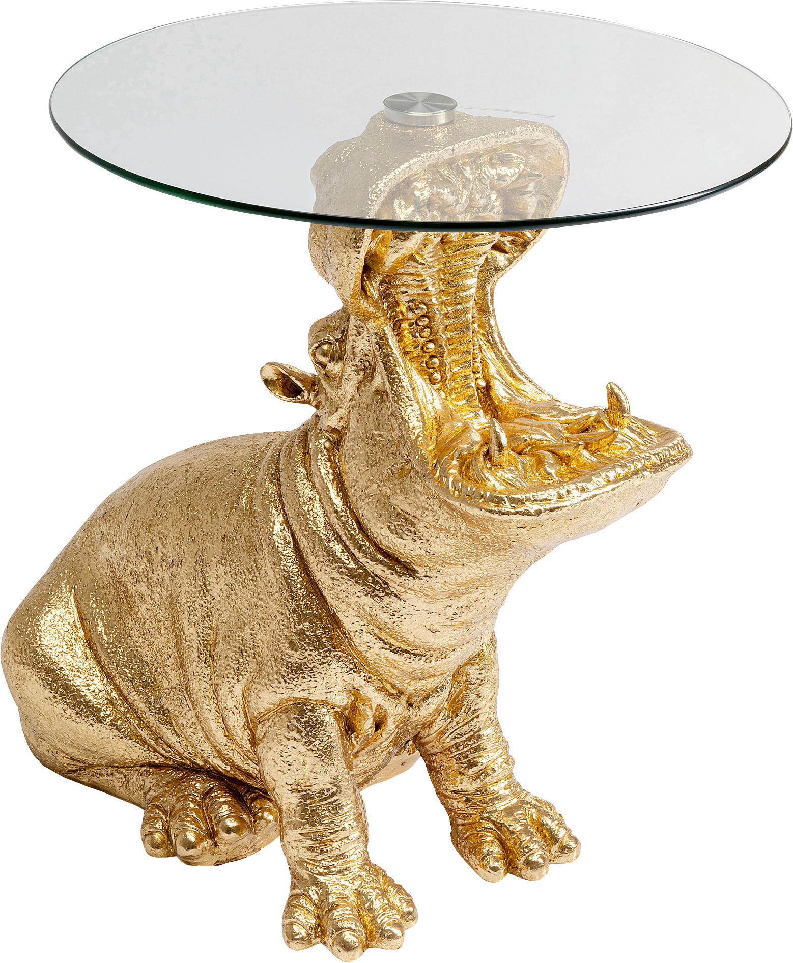 BEISTELLTISCH 48/48/56 cm Goldfarben  - Goldfarben, Design, Glas/Kunststoff (48/48/56cm) - Kare-Design