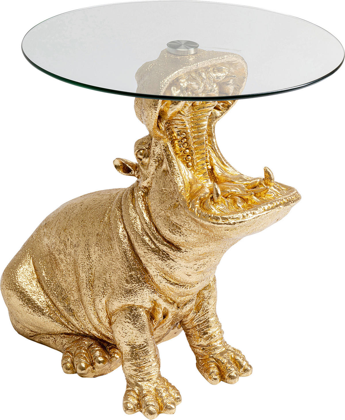 BEISTELLTISCH 48/48/56 cm Goldfarben  - Goldfarben, Design, Glas/Kunststoff (48/48/56cm) - Kare-Design