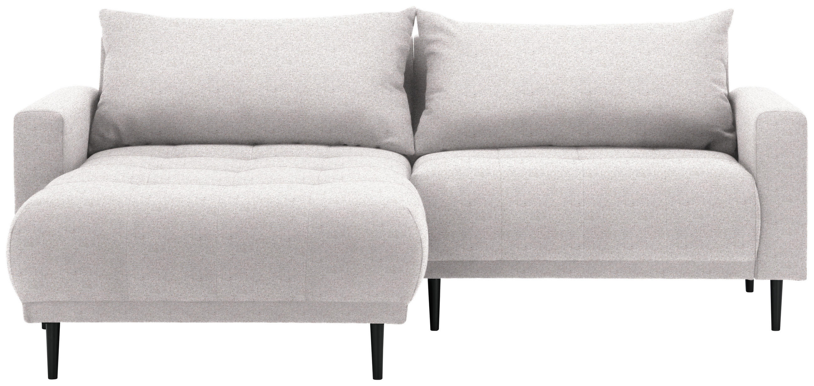 ECKSOFA in Flachgewebe Beige  160/215 cm  - Beige/Schwarz, Design, Holz/Textil (160/215cm) - Stylife