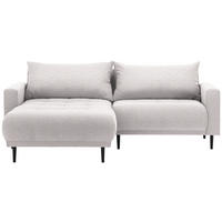 ECKSOFA in Flachgewebe Beige  - Beige/Schwarz, Design, Holz/Textil (160/215cm) - Stylife