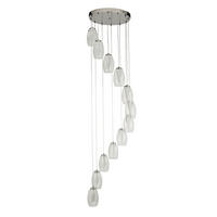 LED-HÄNGELEUCHTE 52/200/52 cm  - Klar/Chromfarben, Design, Glas/Textil (52/200/52cm) - Searchlight