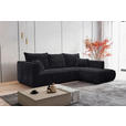 ECKSOFA Schwarz Cord  - Schwarz, MODERN, Holz/Textil (322/208cm) - Carryhome