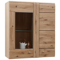 HÄNGEVITRINE in furniert, massiv Eiche Eichefarben  - Eichefarben/Alufarben, KONVENTIONELL, Glas/Holz (89/103,3/37,7cm) - Voleo