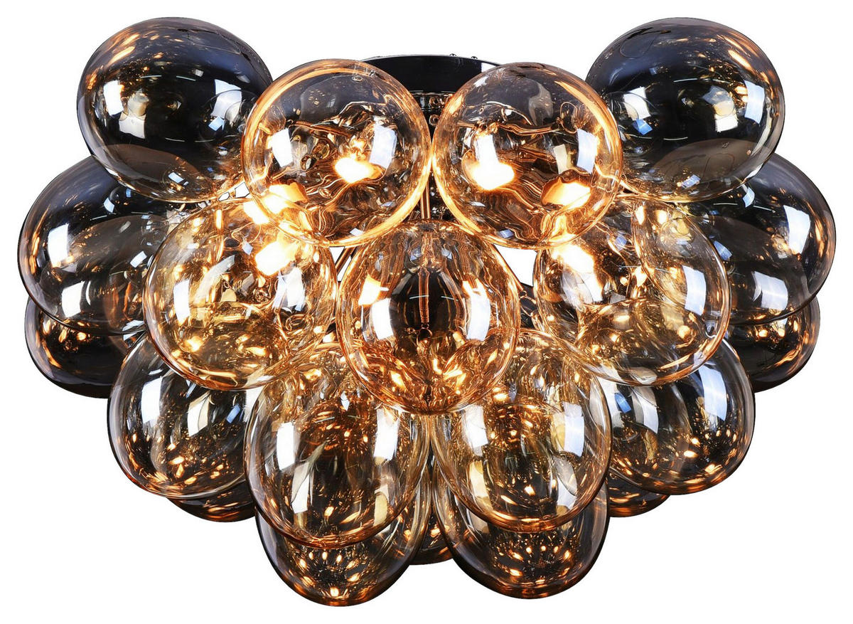 DECKENLEUCHTE 28 W     - Bernsteinfarben/Nickelfarben, Basics, Glas/Metall (50/29,5/50cm) - MAYTONI