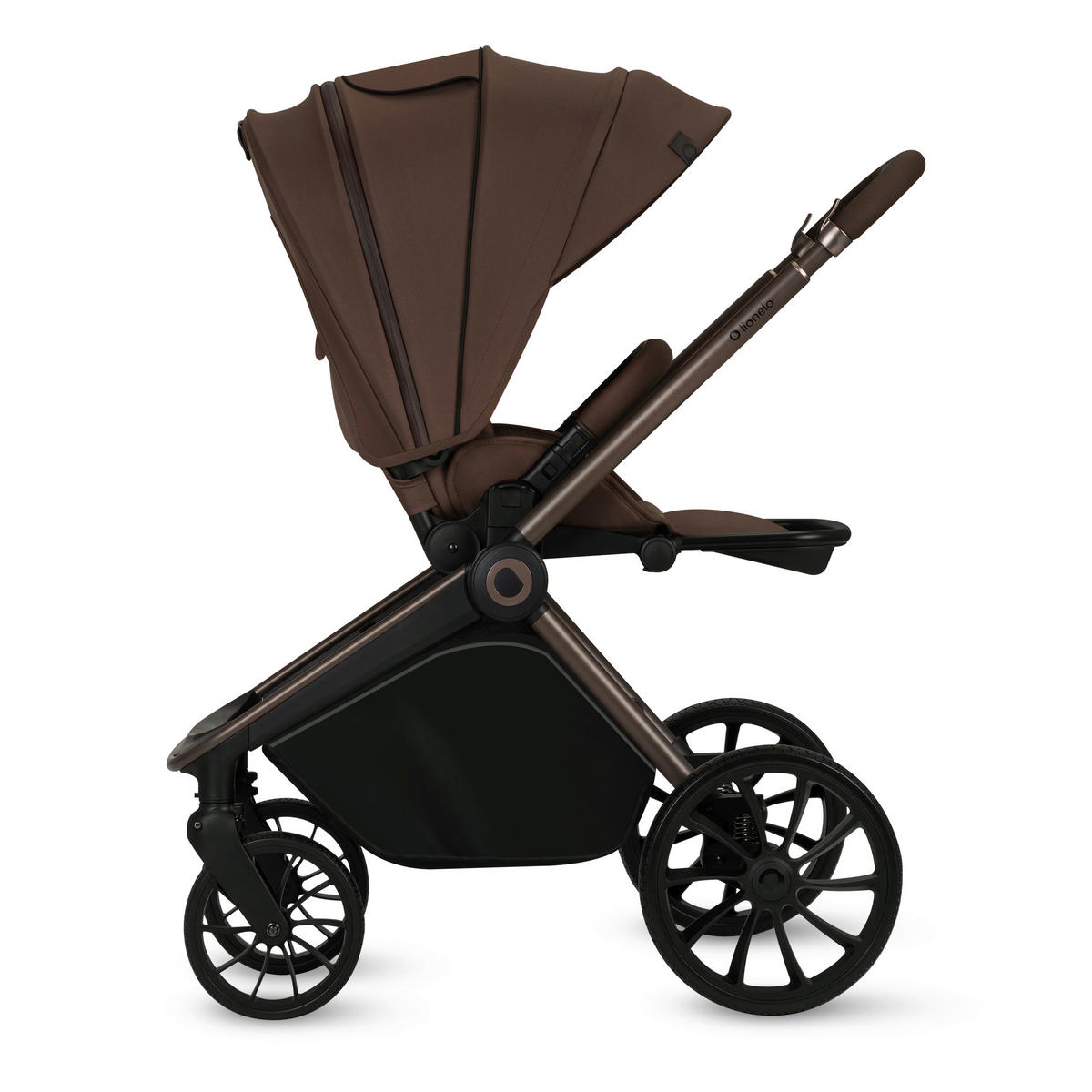 KINDERWAGENSET Mika Plus 3 in 1  - Schwarz/Mokka, Basics, Textil (93/62/110cm) - Lionelo