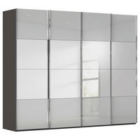 SCHWEBETÜRENSCHRANK 271/235/68 cm,  in Graphitfarben, Seidengrau, 4 Tür(en)  - Chromfarben/Seidengrau, Design, Glas/Holzwerkstoff (271/235/68cm) - Novel