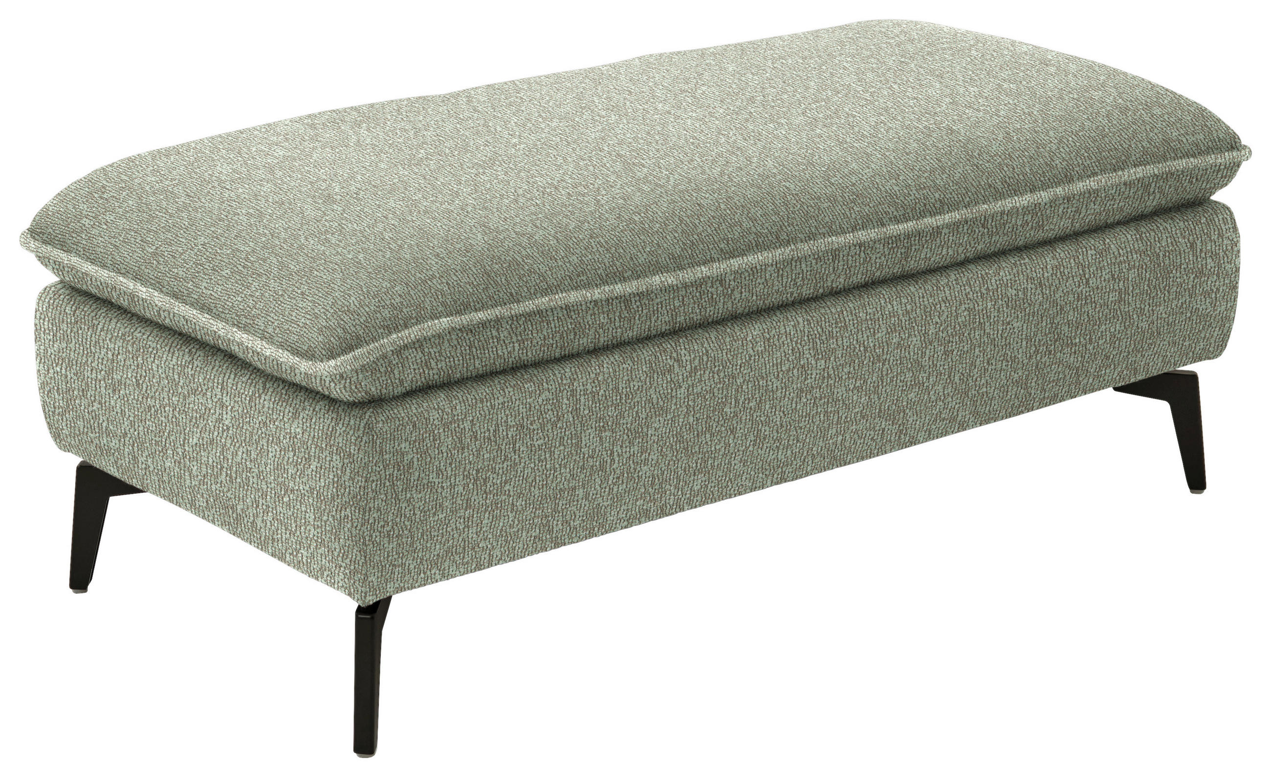 HOCKER in Textil Hellgrün  - Schwarz/Hellgrün, Design, Textil/Metall (130/46/65cm) - Valdera