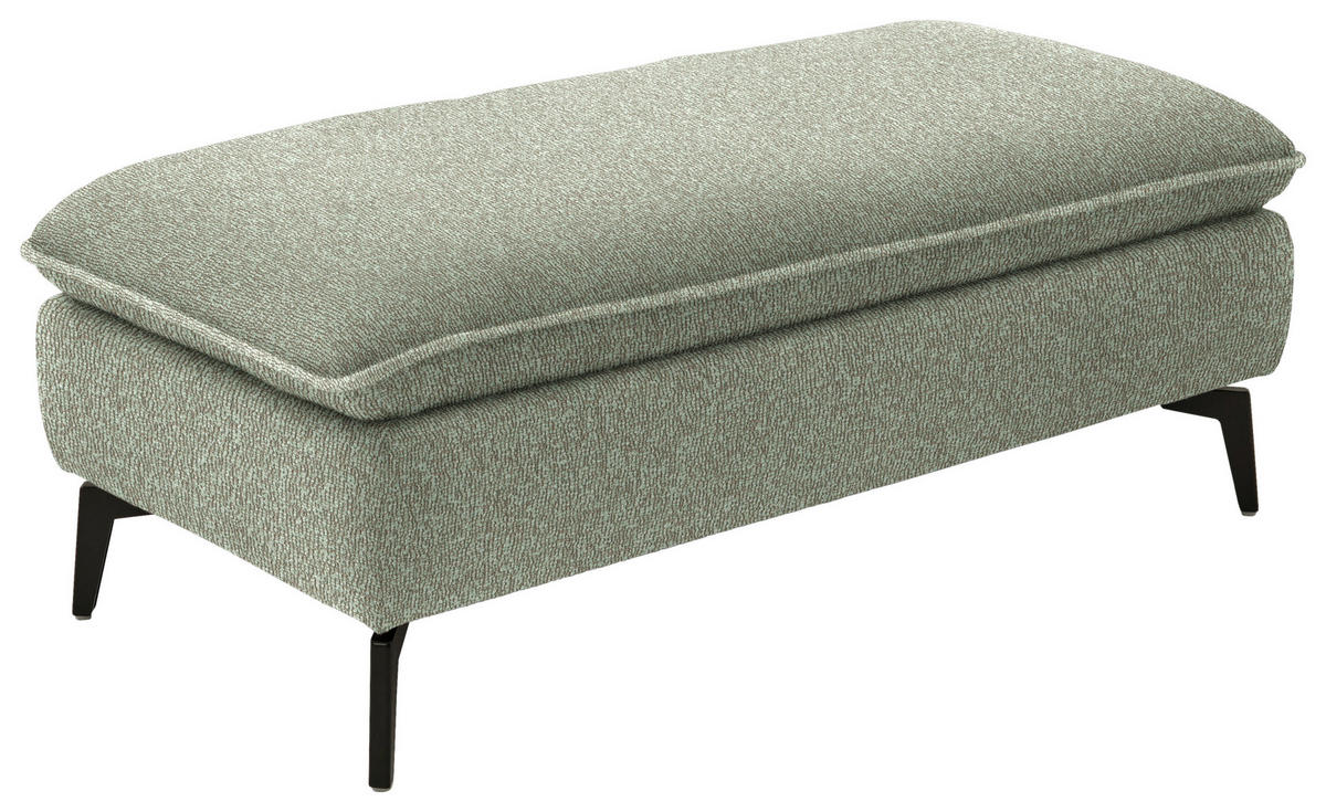 HOCKER in Textil Hellgrün  - Schwarz/Hellgrün, Design, Textil/Metall (130/46/65cm) - Valdera