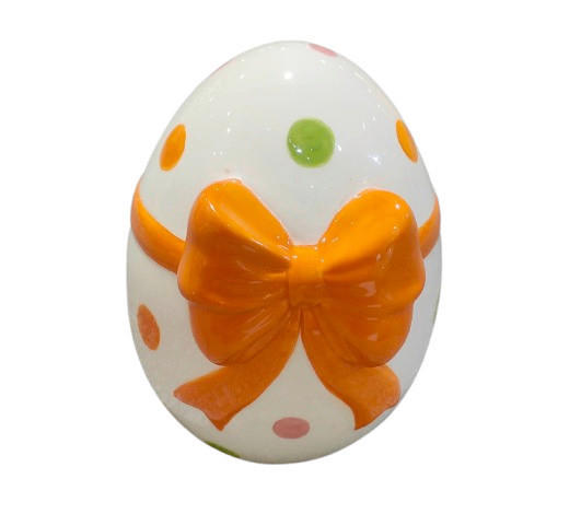 DEKOEI - Orange/Weiß, LIFESTYLE, Keramik (9,4/11,5/9cm)