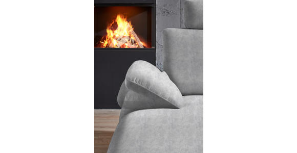 WOHNLANDSCHAFT in Velours Hellgrau - Hellgrau/Schwarz, Design, Textil/Metall (180/344/208cm) - Dieter Knoll