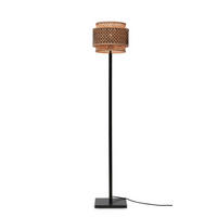 STEHLEUCHTE 25/130 cm    - Schwarz/Naturfarben, Trend, Holz (25/130cm) - Good & Mojo