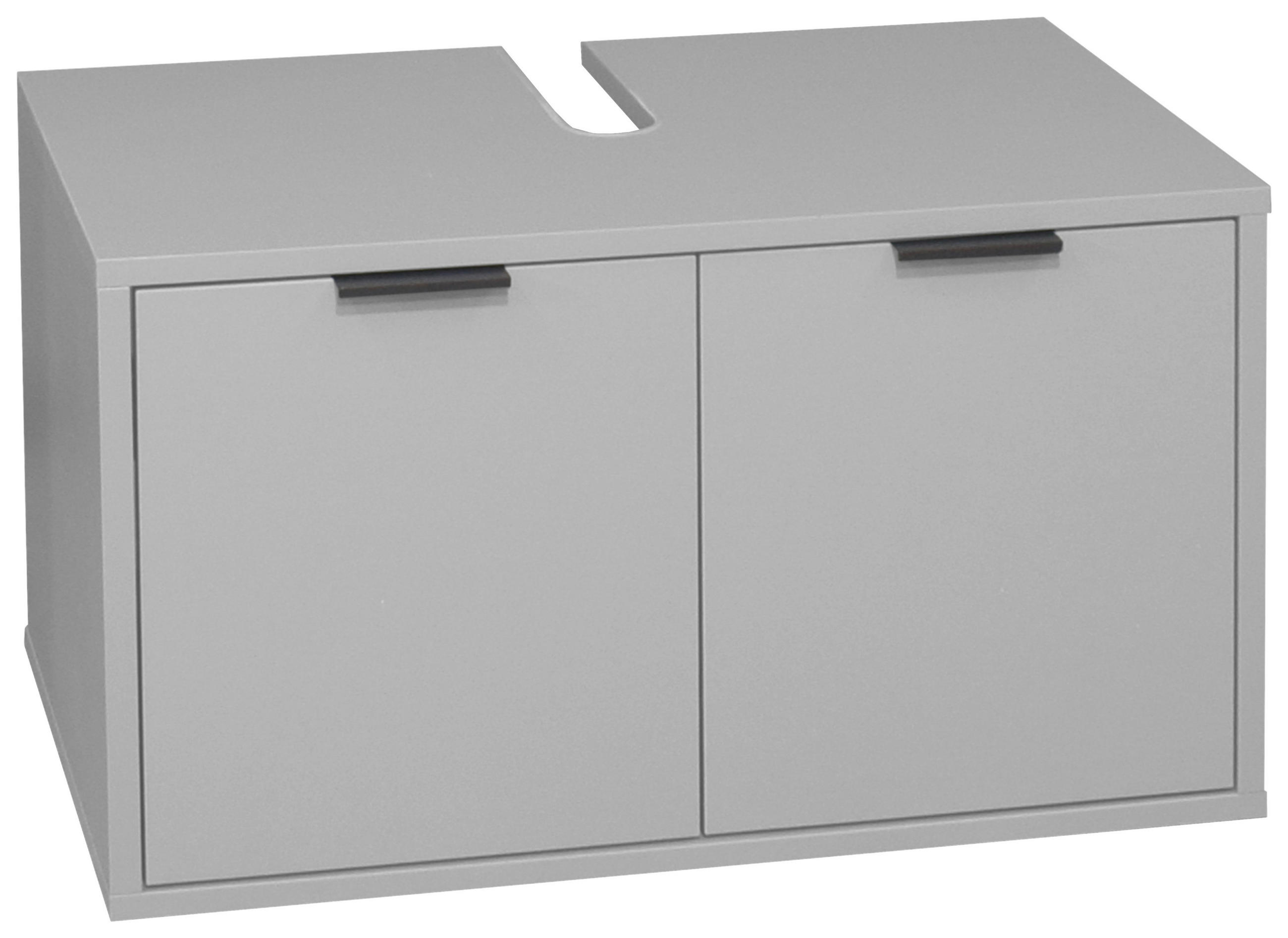 WASCHBECKENUNTERSCHRANK 71/45/45 cm  - Schwarz/Grau, MODERN, Holzwerkstoff/Metall (71/45/45cm) - Livetastic