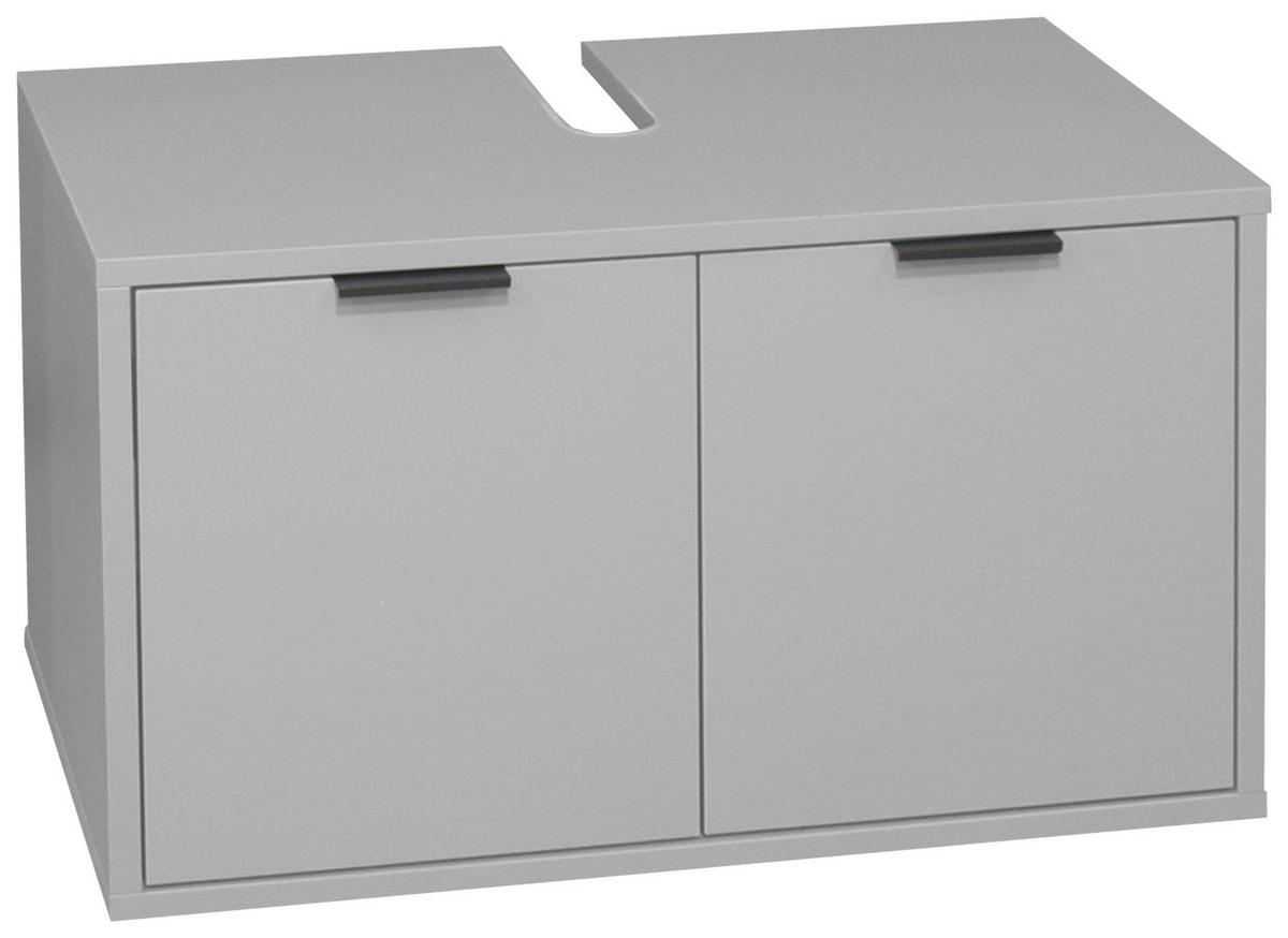WASCHBECKENUNTERSCHRANK 71/45/45 cm  - Schwarz/Grau, MODERN, Holzwerkstoff/Metall (71/45/45cm) - Livetastic