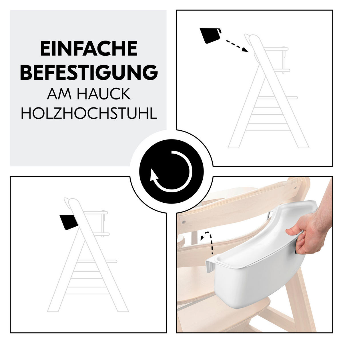 ESS- UND SPIELBRETT Highchair Box S  - Weiß, Basics, Kunststoff (17/16/42cm) - Hauck