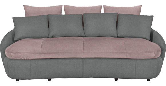 MEGASOFA in Textil Grau, Rosa - Schwarz/Rosa, Design, Kunststoff/Textil (238/80/143cm) - Hom`in