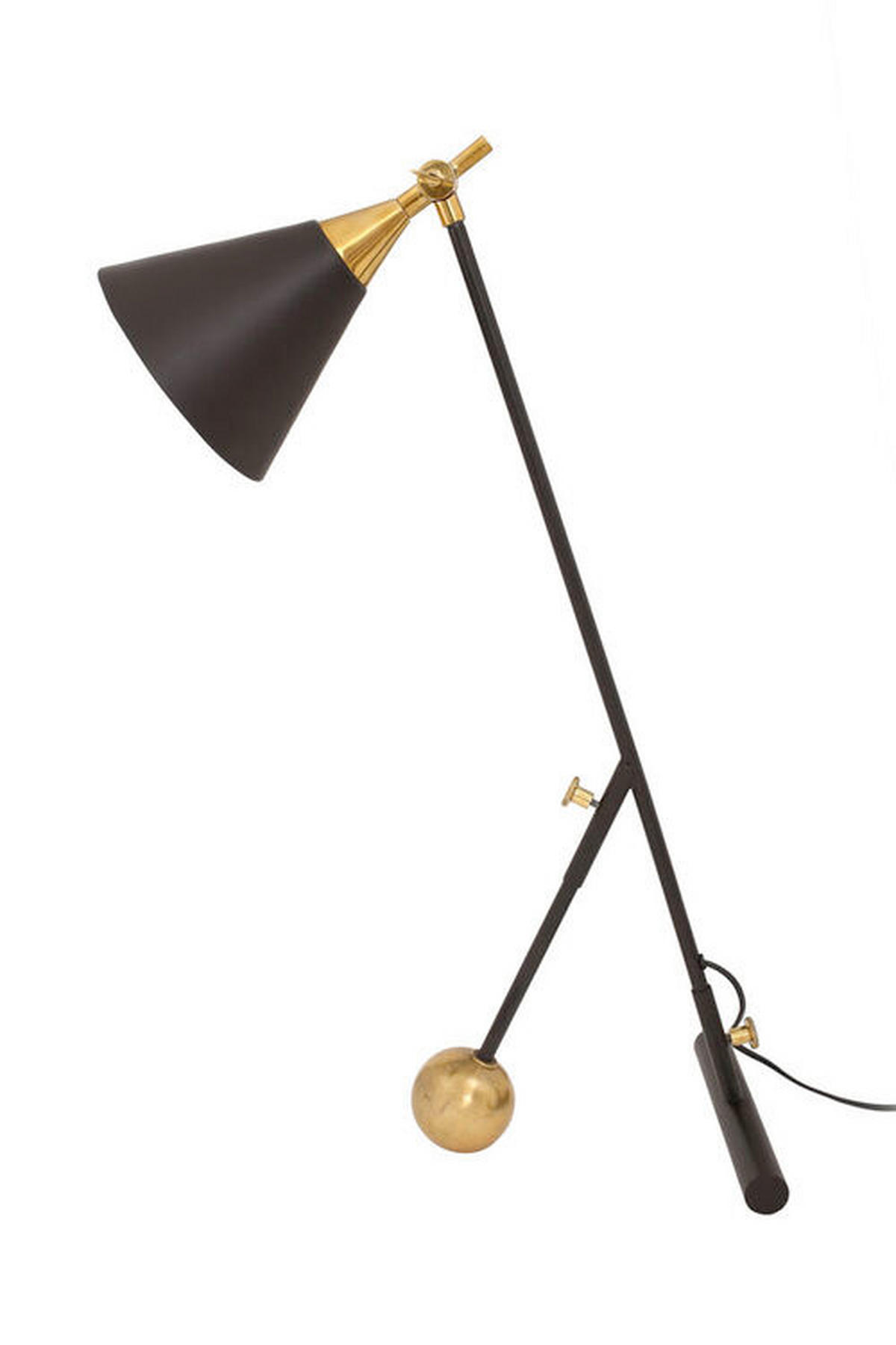 STEHLEUCHTE - Goldfarben/Schwarz, Design, Kunststoff/Stein (23/76/32cm) - Kayoom