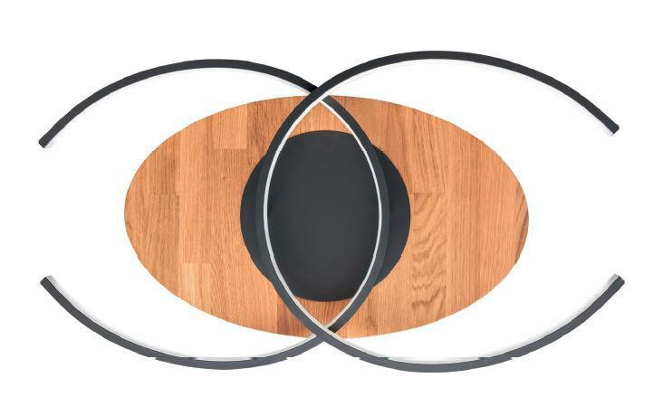 DECKENLEUCHTE    70/38/20 cm  - Natur, Holz/Metall (70/38/20cm)