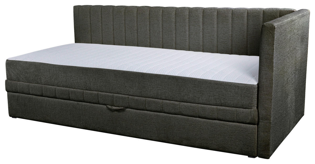 SCHLAFSOFA Chenille, Jacquard Grau  - Schwarz/Grau, Design, Kunststoff/Textil (212/83/99cm) - MID.YOU