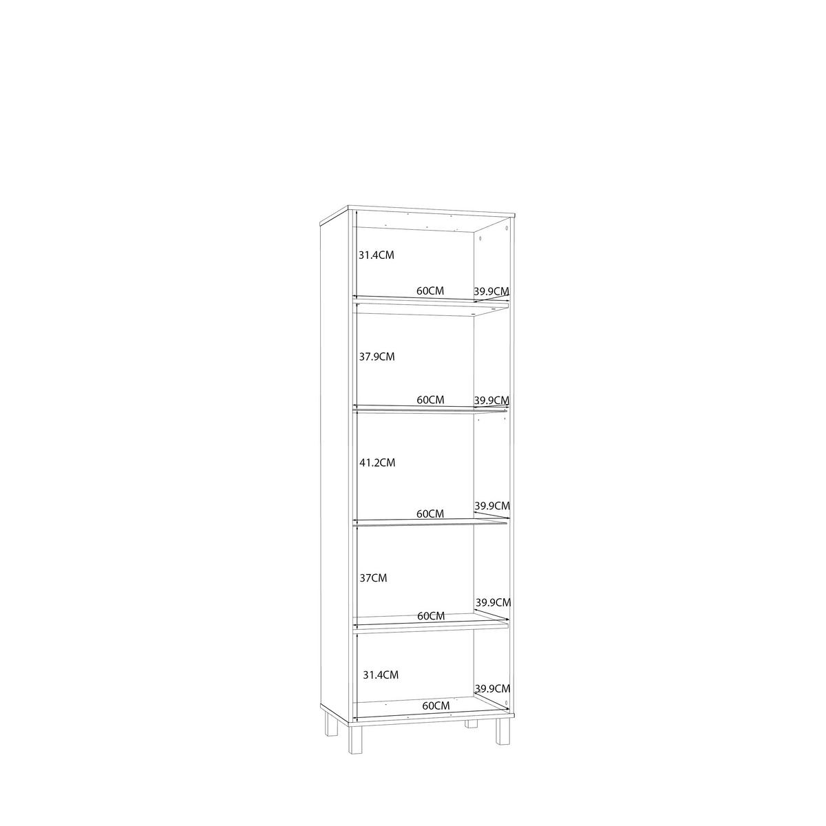 VITRINA, barve hrasta, peščene barve - črna/barve hrasta, Design, kovina/steklo (63,4/195,8cm) - Hom`in