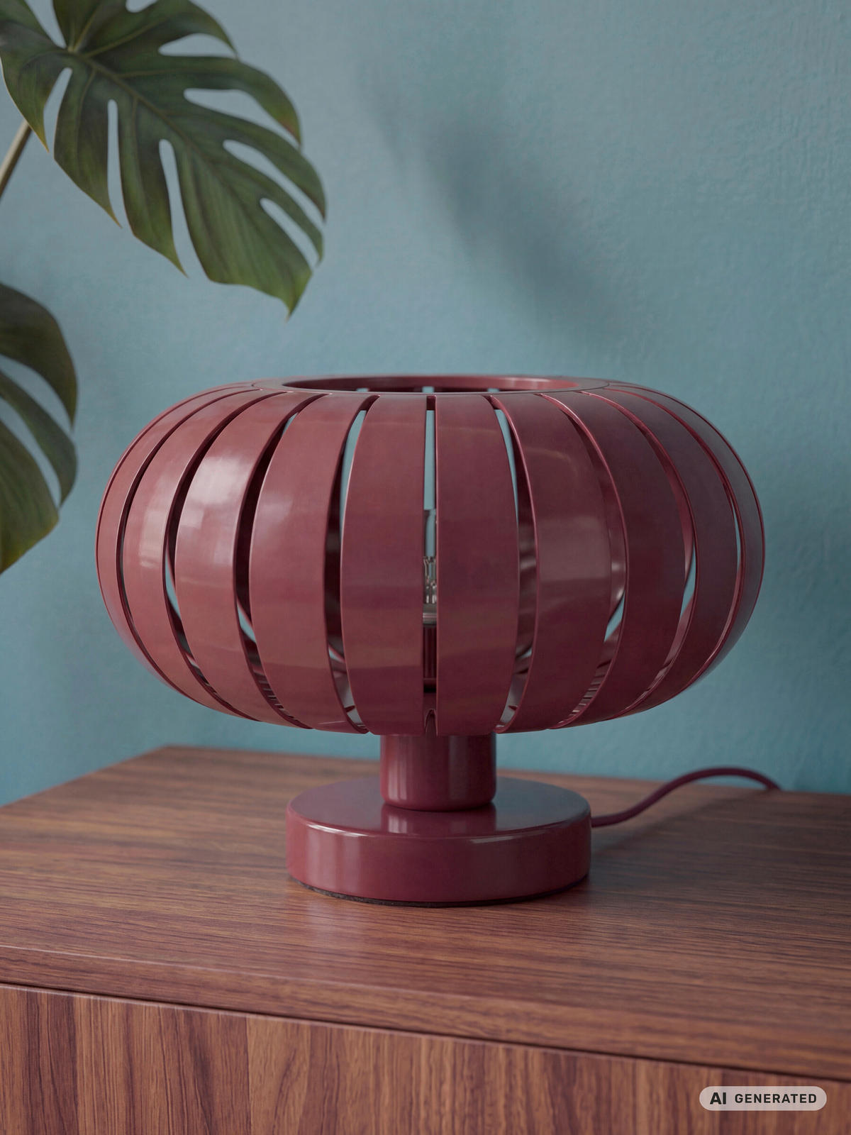 TISCHLEUCHTE 28/19,6 cm  - Rot, Design, Kunststoff/Metall (28/19,6cm) - Osram