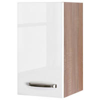 KÜCHENOBERSCHRANK 30/54,8/32 cm  in Sonoma Eiche, Weiß Hochglanz  - Edelstahlfarben/Weiß Hochglanz, MODERN, Holzwerkstoff/Metall (30/54,8/32cm) - FlexWell