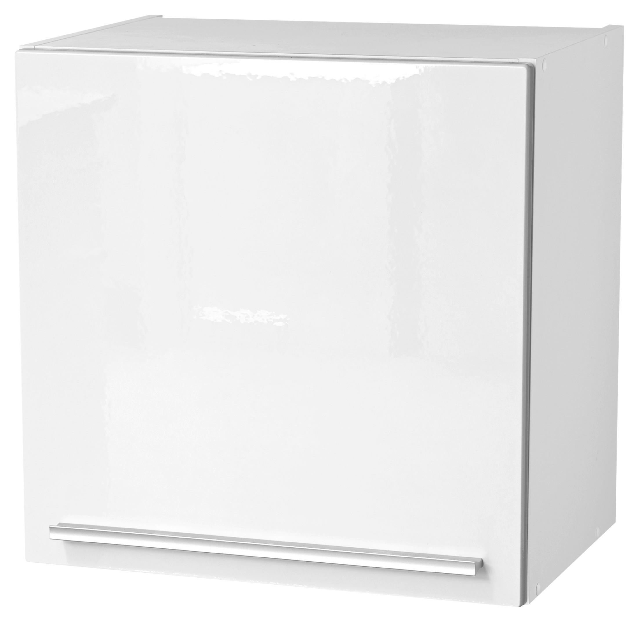 KÜCHENOBERSCHRANK 50/50/34,6 cm  in Weiß, Weiß Hochglanz  - Weiß Hochglanz/Silberfarben, Basics, Holzwerkstoff/Kunststoff (50/50/34,6cm) - MID.YOU