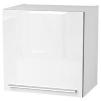 KÜCHENOBERSCHRANK 50/50/34,6 cm  in Weiß, Weiß Hochglanz  - Weiß Hochglanz/Silberfarben, Basics, Holzwerkstoff/Kunststoff (50/50/34,6cm) - MID.YOU