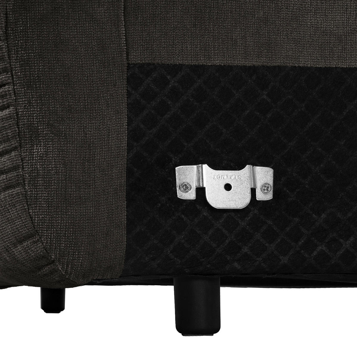 BIGSOFA in Chenille Anthrazit  - Anthrazit/Schwarz, Modern, Kunststoff/Textil (285/87/184cm) - Trendmanufaktur