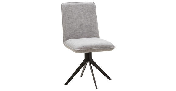STUHL Webstoff Hellgrau, Schwarz - Hellgrau/Schwarz, Design, Textil/Metall (46,5/87/64cm) - Voleo