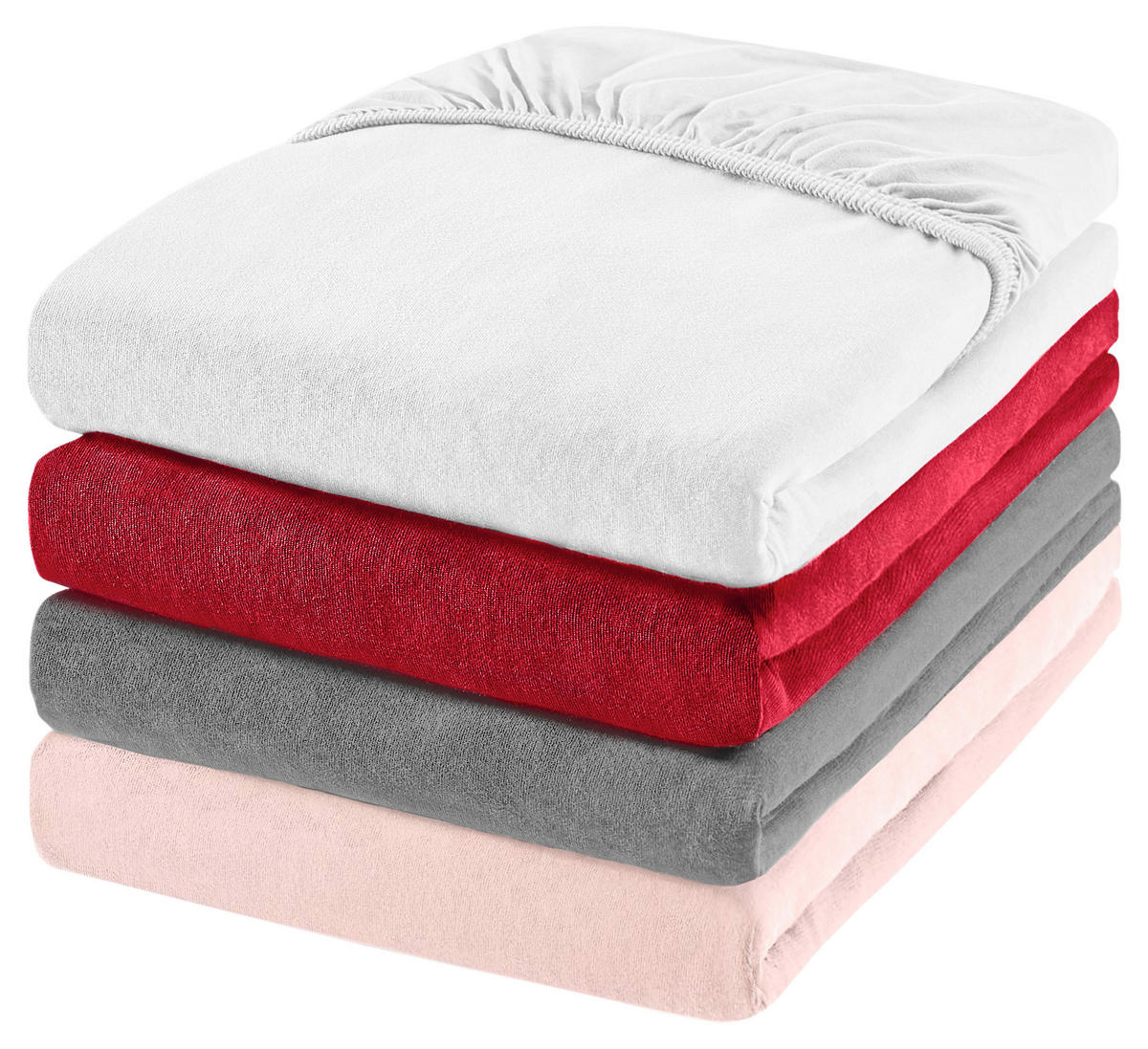 SPANNBETTTUCH FLORENZ Jersey  - Weiß, Basics, Textil (90-100/200-220cm) - Novel