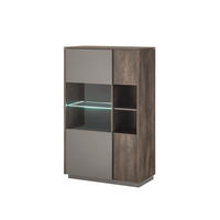 HIGHBOARD  in 80/130/40 cm  - Eichefarben/Anthrazit, Design, Glas/Holzwerkstoff (80/130/40cm) - MID.YOU