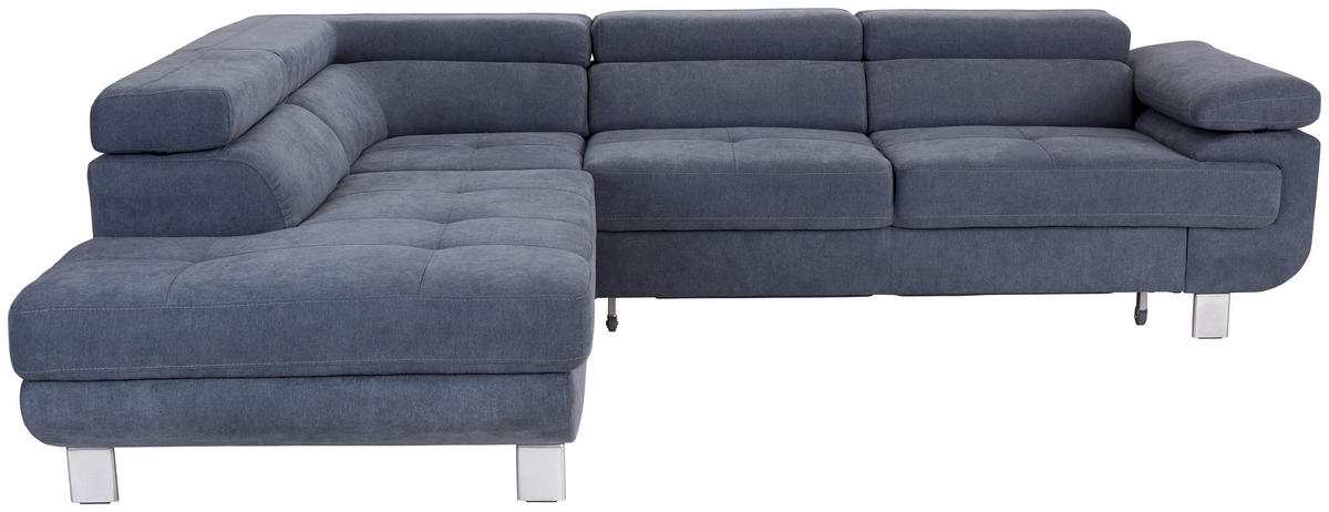 HÖRNSOFFA i dräll blågrå  - blågrå, Modern, metall/textil (230/270cm) - MID.YOU