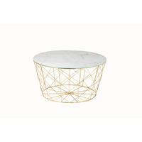 DOHÁNYZÓASZTAL fém, üveg 80/80/45 cm   - aranyszínű/fehér, Design, üveg/fém (80/80/45cm) - Livetastic