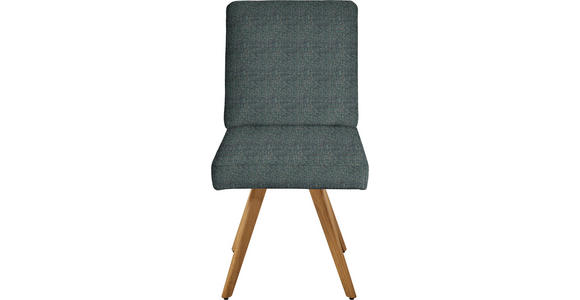 STUHL  in Flachgewebe Holz, Textil  - Türkis/Eichefarben, Design, Holz/Textil (46/94/58cm) - Dieter Knoll