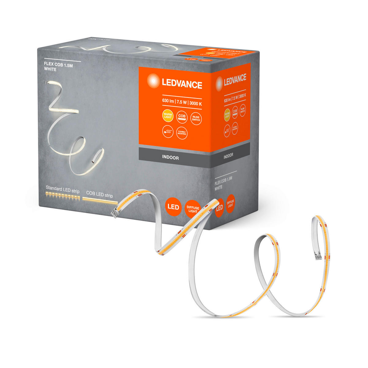 LED-STRIP Flex COB 150/0,8/0,16 cm   - Gelb, Basics, Kunststoff (150/0,8/0,16cm) - Lectus