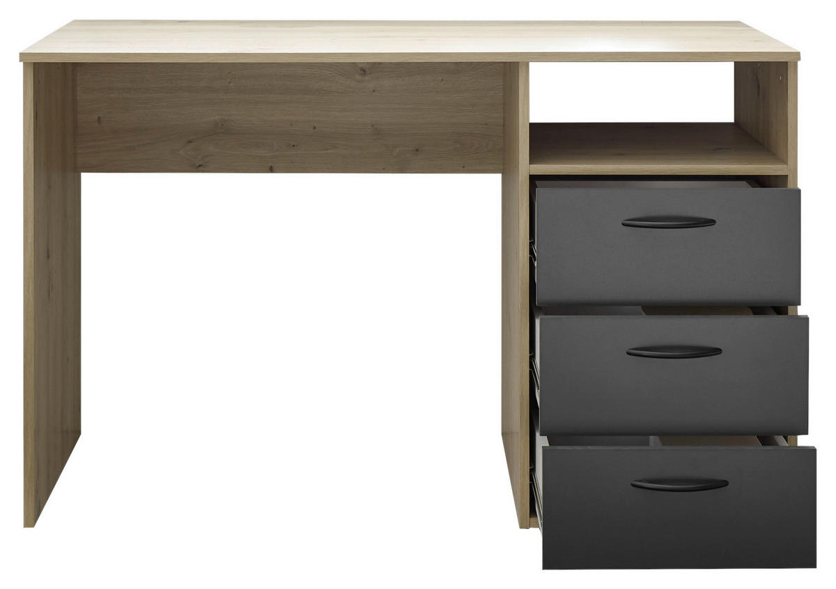 SCHREIBTISCH 120/54/75 cm  in Graphitfarben, Eiche Artisan  - Schwarz/Graphitfarben, KONVENTIONELL, Holzwerkstoff/Kunststoff (120/54/75cm) - Boxxx