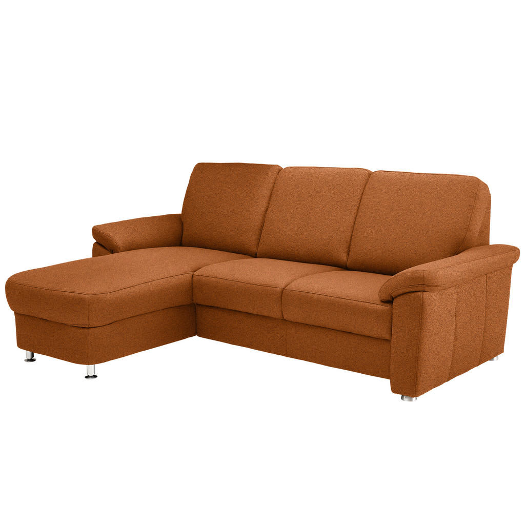 Thumbnail - Beldomo System Ecksofa, Cognac, Textil, 3-Sitzer, L-Form, Ottomane links, nicht einzeln stellbar, 220x163 cm, Goldenes M...