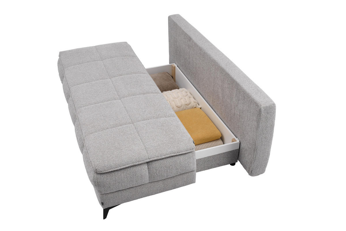 SCHLAFSOFA Flachgewebe Grau  - Schwarz/Grau, Design, Textil/Metall (197/95/92cm) - Stylife