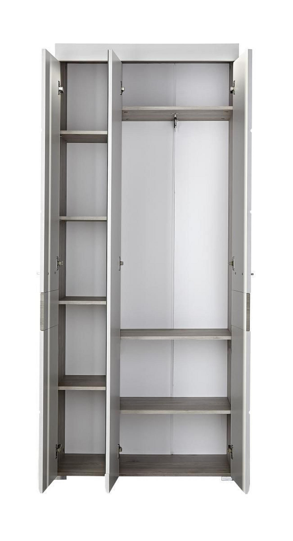 GARDEROBENSCHRANK  in 84/200/40 cm  - Chromfarben/Eichefarben, Basics, Holzwerkstoff/Metall (84/200/40cm) - Carryhome