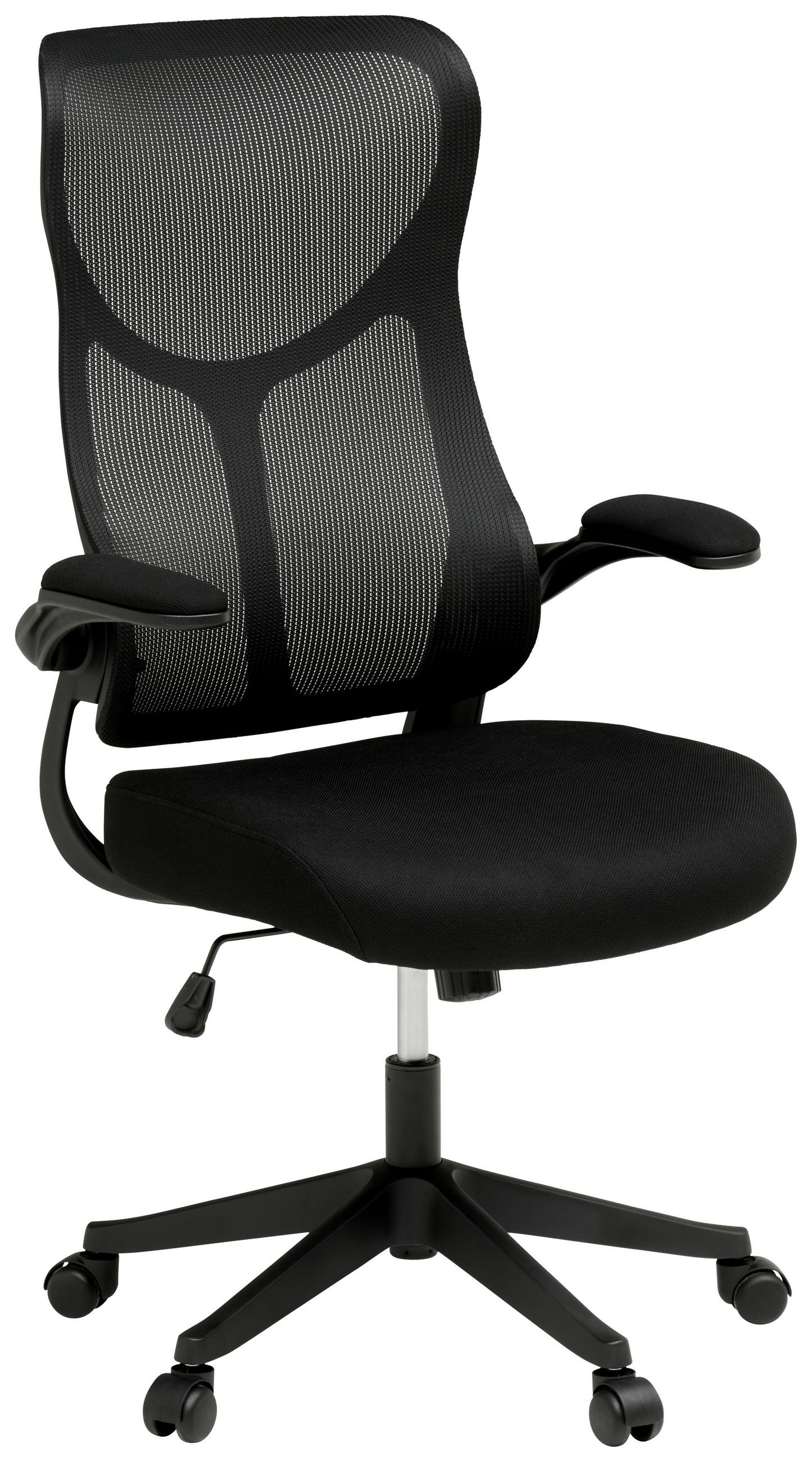 DREHSTUHL Netzbespannung Schwarz  - Schwarz, MODERN, Holz/Kunststoff (65/108/116/66cm) - MID.YOU