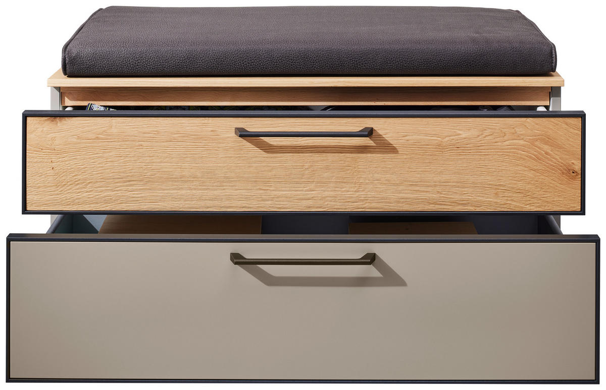 GARDEROBENBANK 84/44/40 cm  - Wildeiche/Fango, Design, Holzwerkstoff/Metall (84/44/40cm) - Dieter Knoll